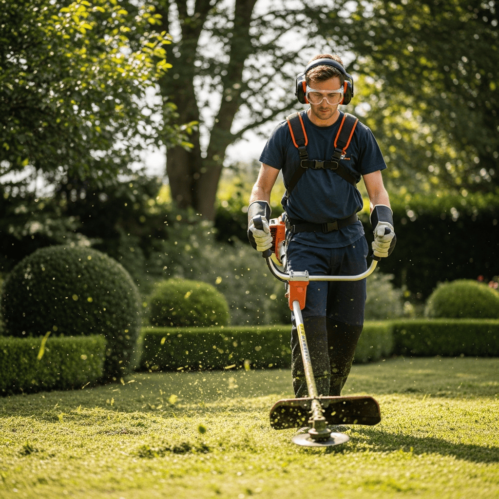 Техника безопасности при работе с диском на мотокосе